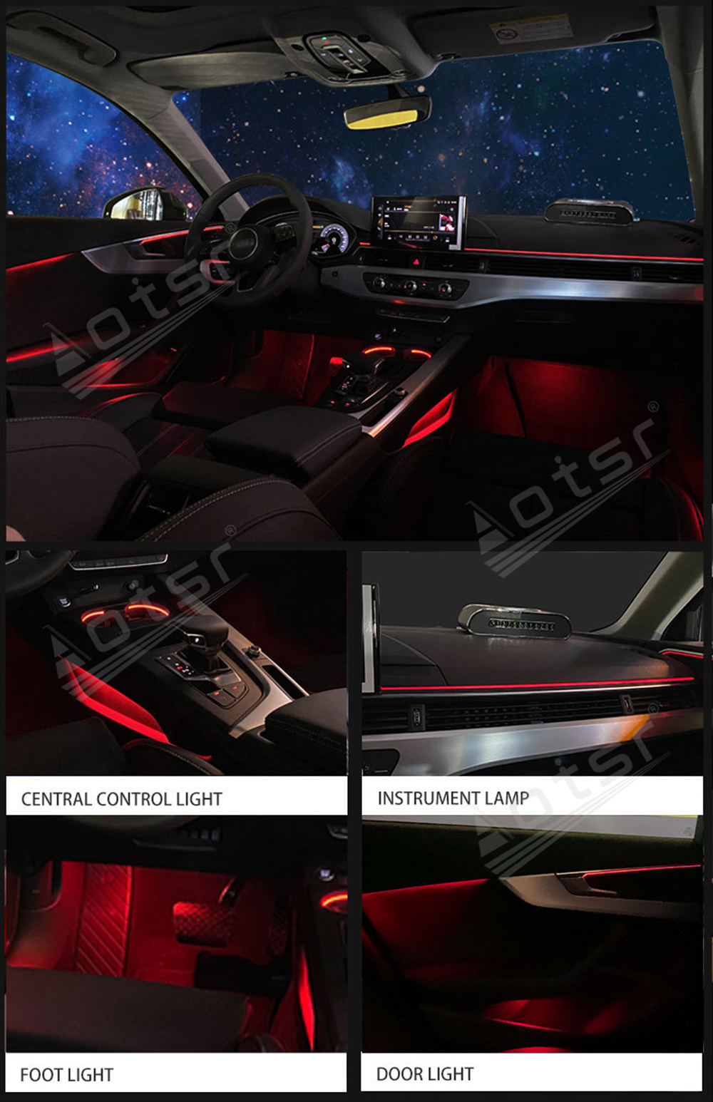Dedicated Atmosphere Light Dashboard Display For Audi A4L/A6L/A3/Q3/Q5L/Q2/Q7/A5 Lamp Inter Car Decorate Light Head Unit-Aotsr official website