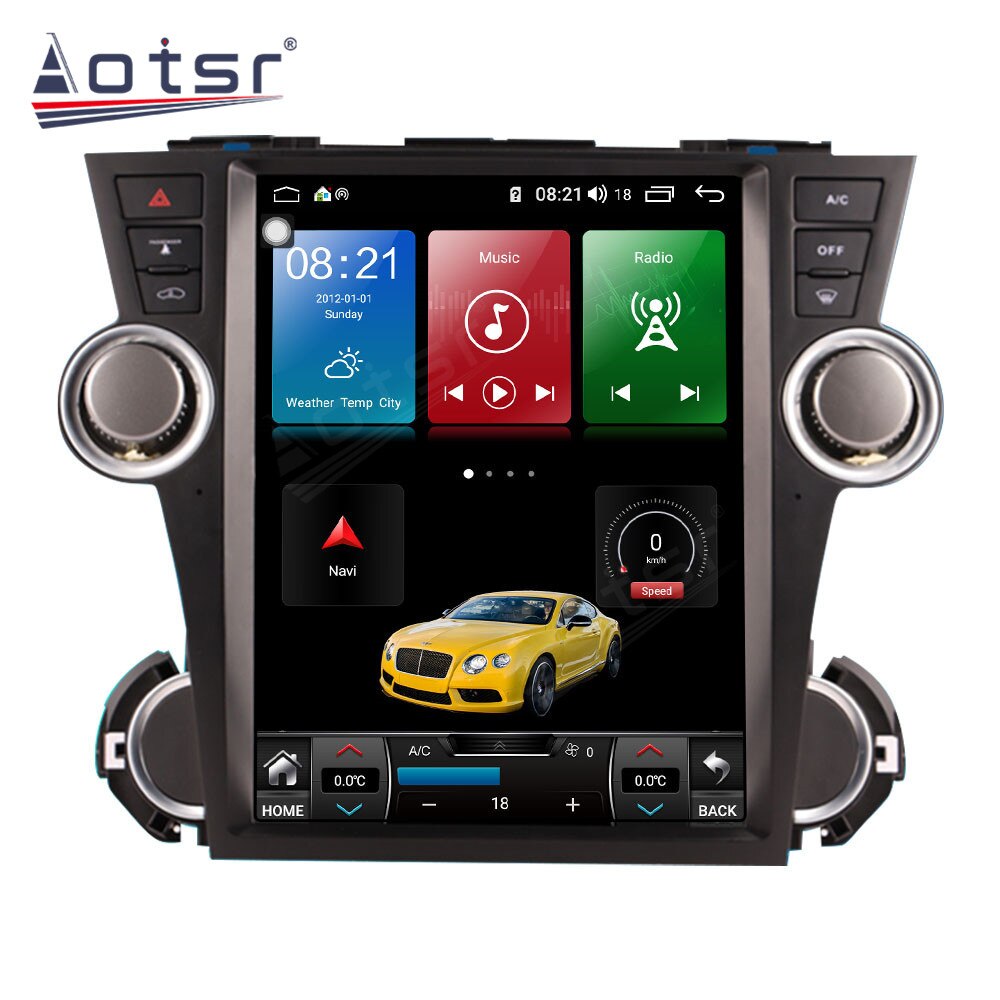 For Toyota Highlander 2009-2013 Android Tesla Car Radio GPS Navigation Multimedia Player Stereo Head Unit Screen-Aotsr official website