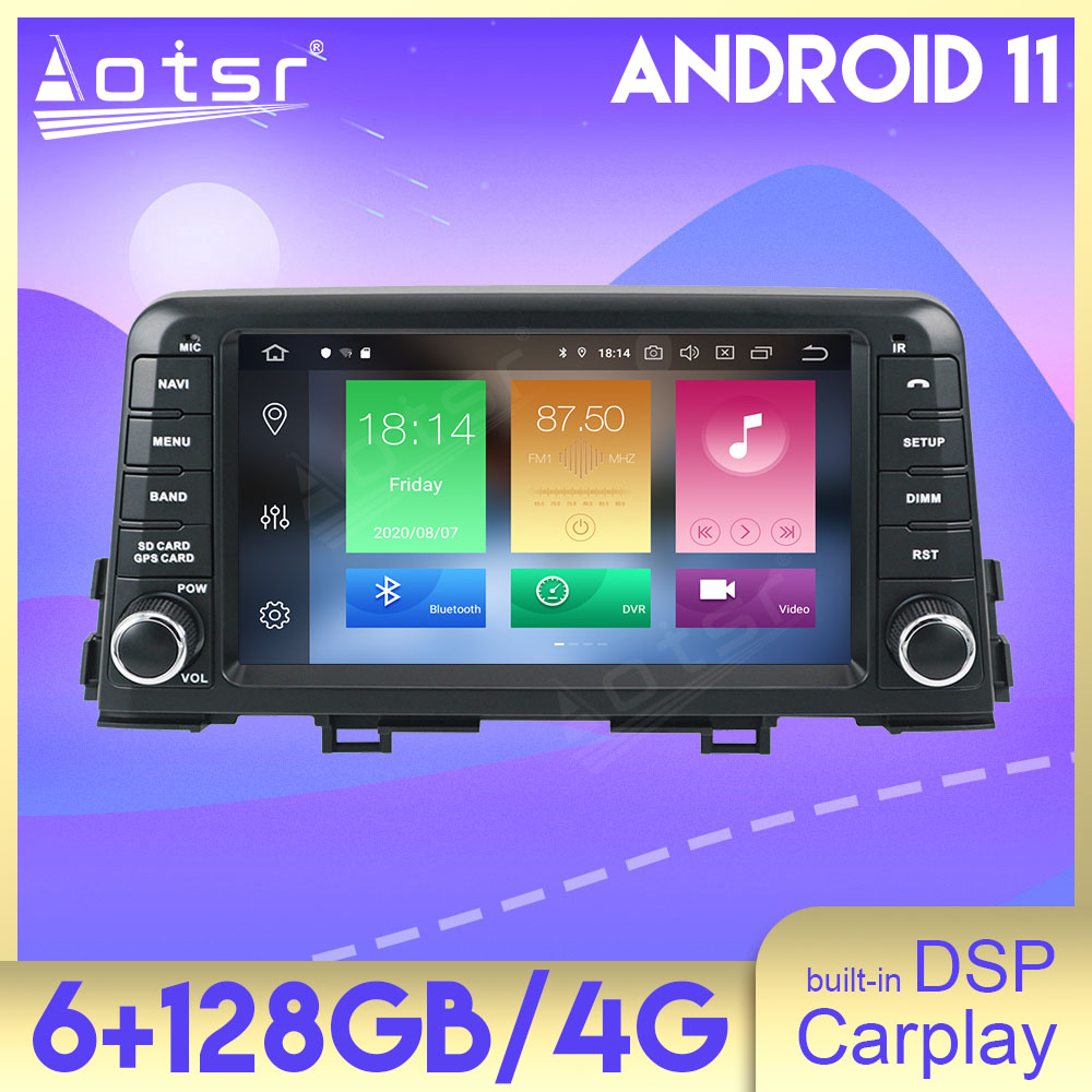 Android 11 128GB Car Radio DVD Player For KIA MORNING 2016+ Audio Multimedia Player GPS Navigation Auto Stereo Head Unit Carplay