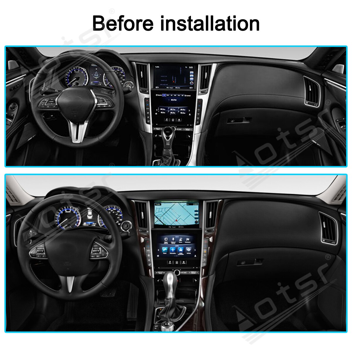 For Infiniti QX50 QX50L EX25 EX35  Android 9.0 Tesla Radio 2015+ Car Multimedia Player 128GB Tesla Stereo Audio GPS Navi unit-Aotsr official website