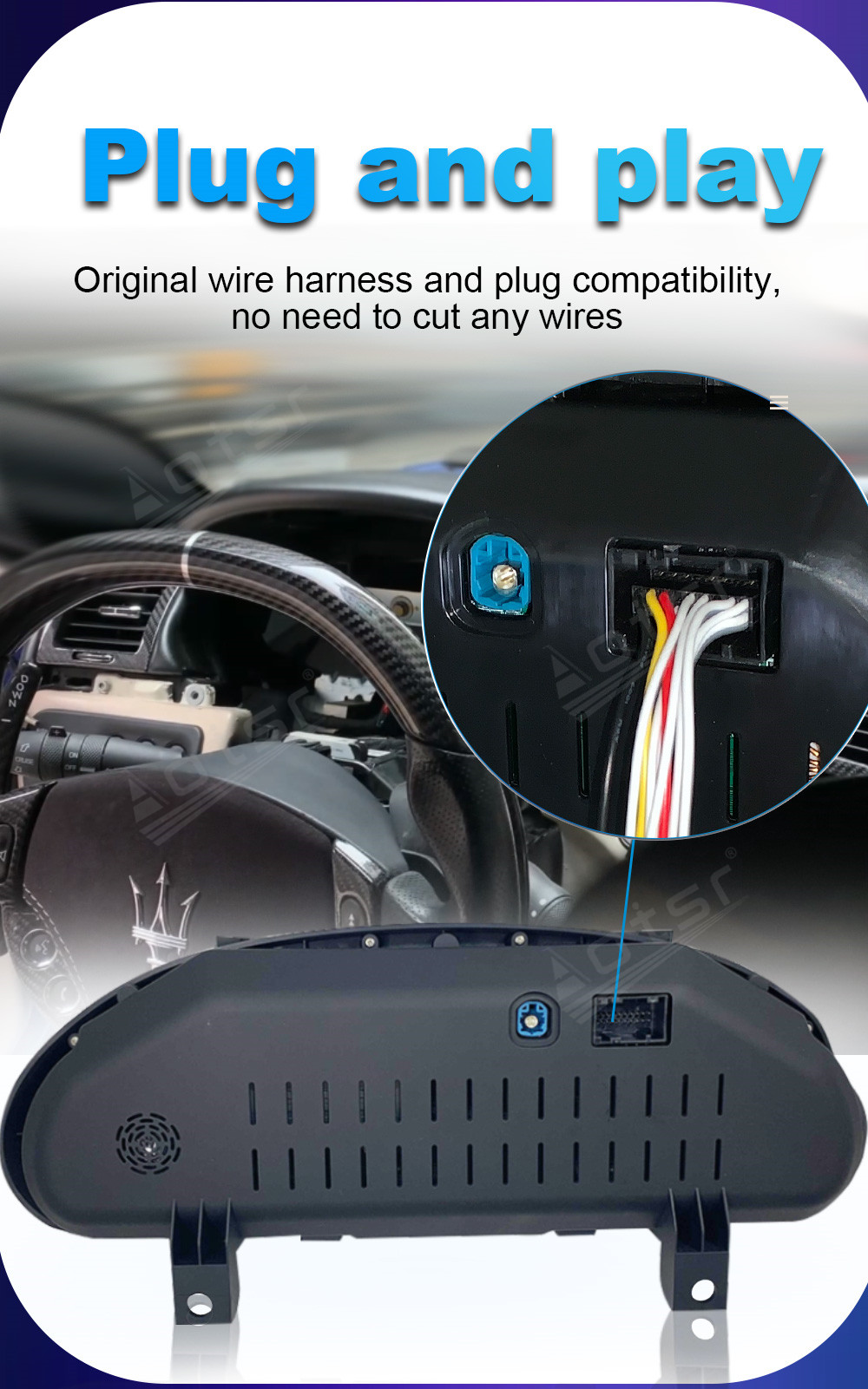 Car Screen Digital Cluster For Maserati Quattroporte 2004 - 2012 LCD Carplay Dashboard Instrument Virtual Panel GPS Navigation Multimedia Player Headunit