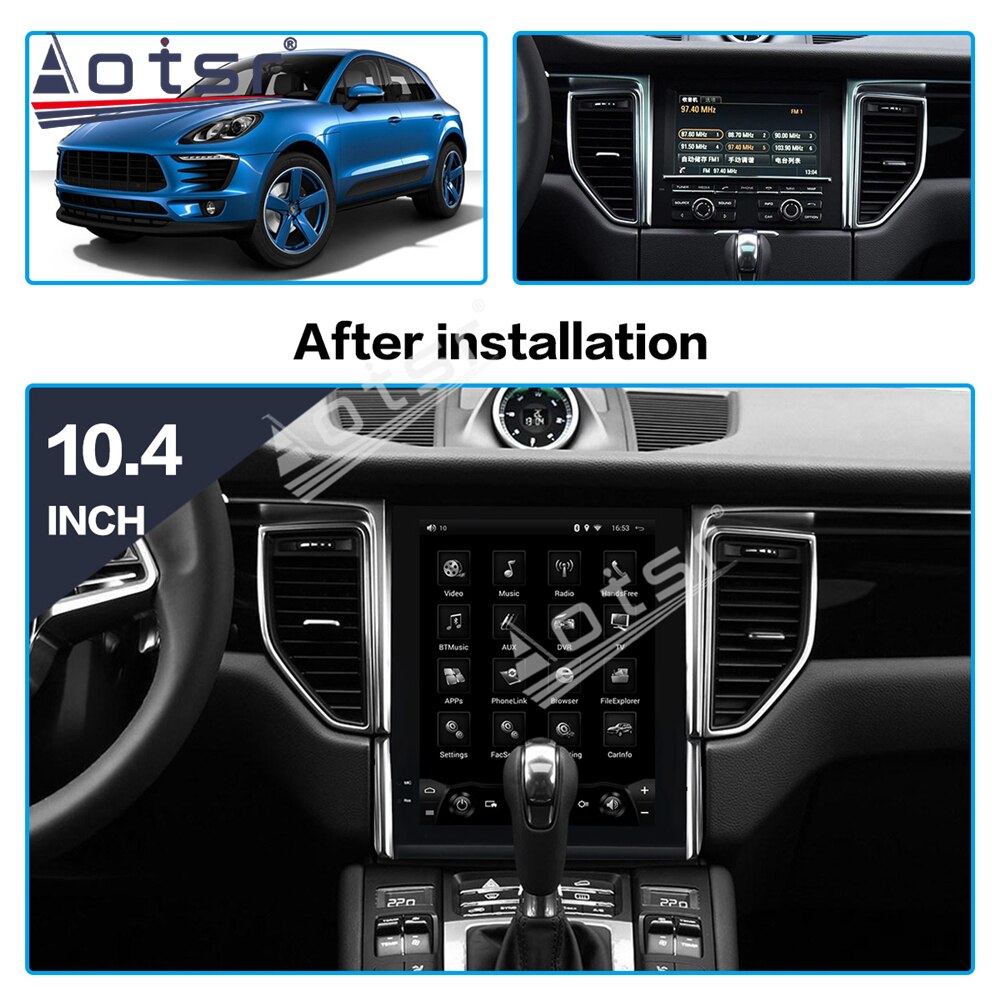 For Porsche Macan 2017-2019 Tesla Big Screen Car Radio GPS Navigation Android Multimedia Audio DVD Player Auto Stereo Head Unit-Aotsr official website