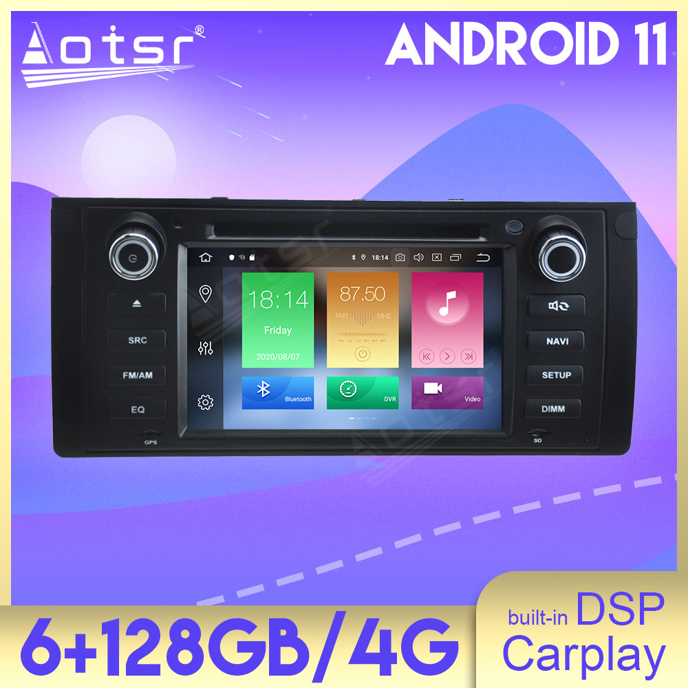 Android 11.0  Multimedia Player 128G For BMW E39 with GPS navigation suitable for BMW stereo main unit DSP Carplay 