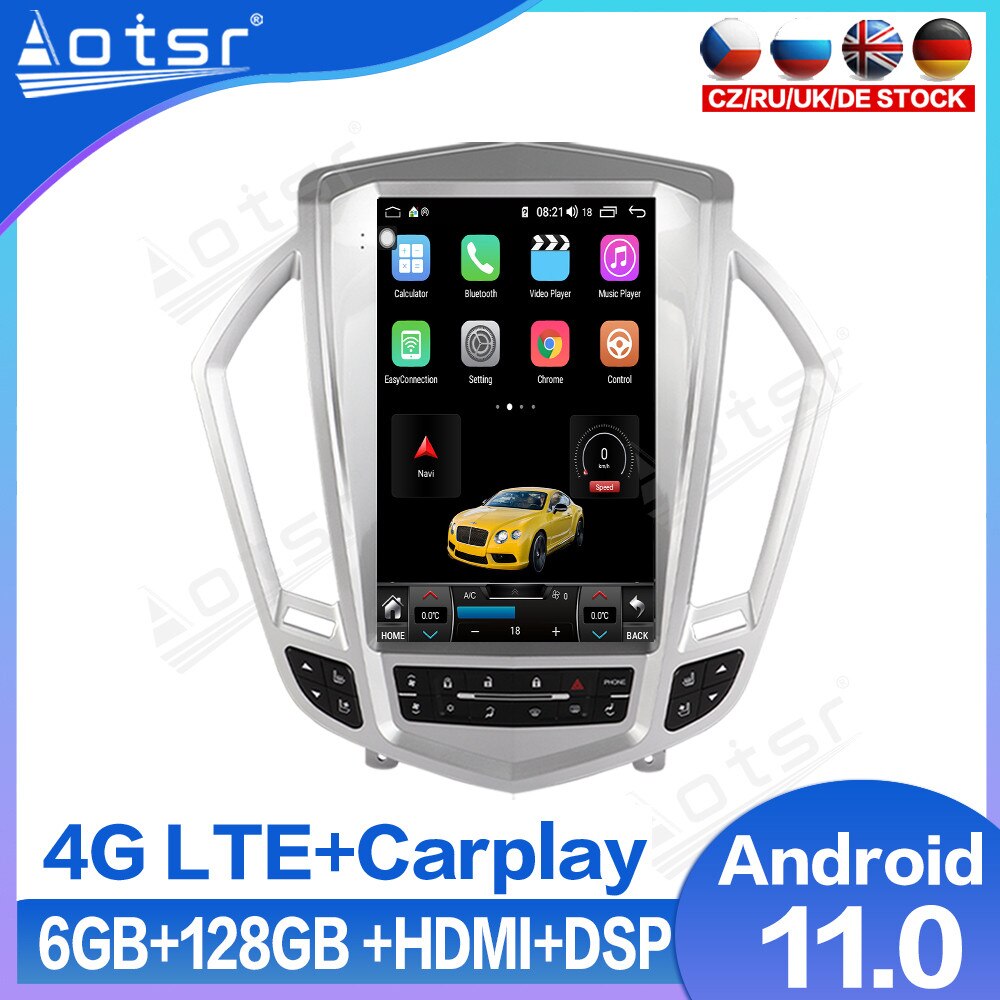 For Cadillac SRX 2009 - 2012 Car Radio GPS Navigation Android 11.0 Multimedia Player Tesla Style Audio Stereo Head Unit  Carplay-Aotsr official website