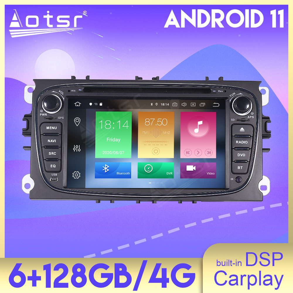 6+128GB Android 11 Auto Stereo DSP Carplay For FORD Focus S-MAX Mondeo C-MAX Galaxy Multimedia Car Radio Player GPS Navigation Head Unit