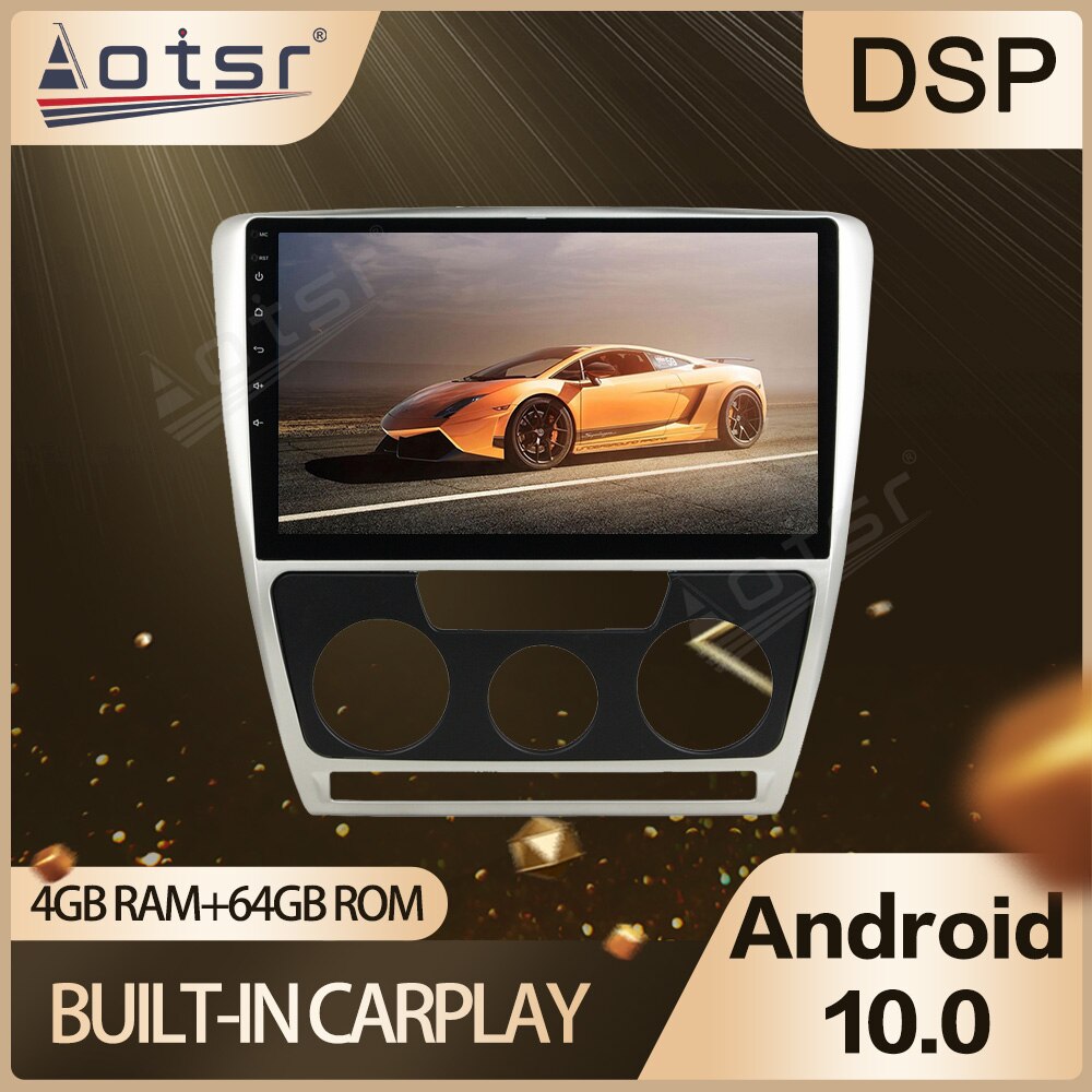 For Skoda Octavia MT 2010+ Android 10.0 Radio 64GB Car Multimedia Player Car GPS Navigatioion Auto Stereo Audio Screen Head Unit-Aotsr official website