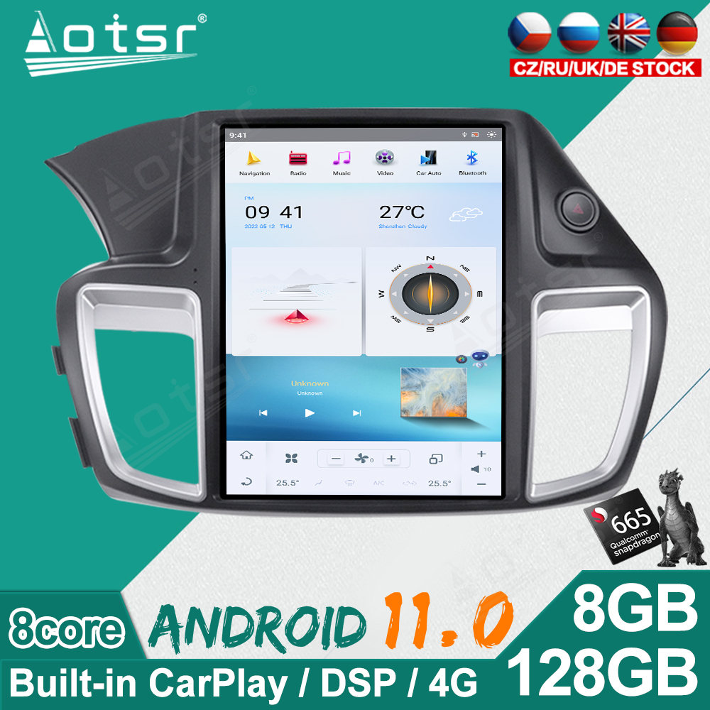 128G Tesla Screen Style Android 11 For Honda Accord 9 2012-2017 Car GPS Navigation Multimedia Player Radio Carplay Head Unit-Aotsr official website