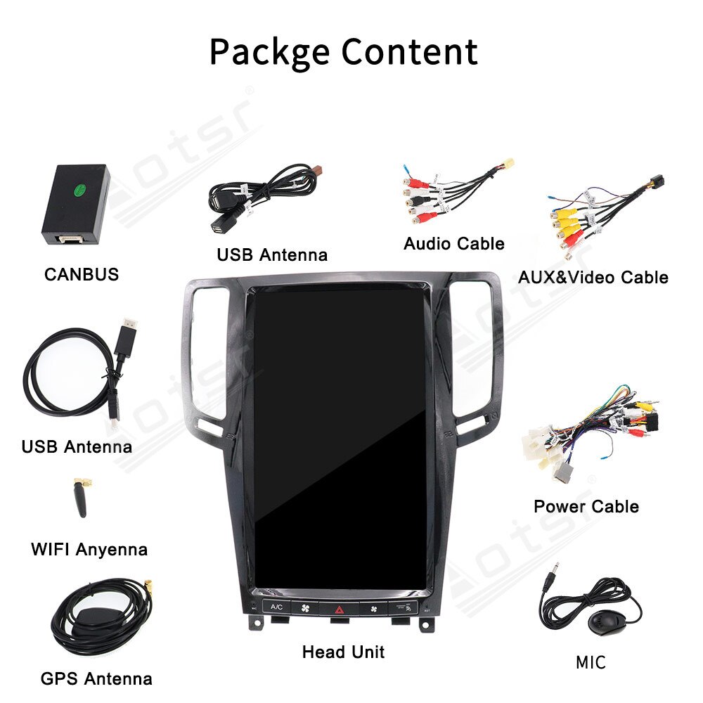 Android 9 Tesla Styel For Infiniti G35 G37 G25 2007 - 2013 Radio Car Multimedia Player GPS Navigation-Aotsr official website