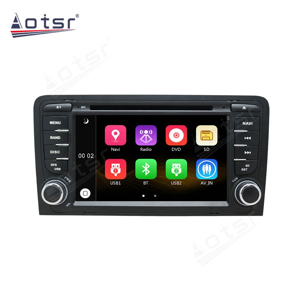 For Audi A3 S3 RS3 2002 - 2013 Wince 6.0 CD DVD Player Single DIN 7 Inch GPS Navigation Player BT in-Dash Radio CAR DVD GPS-Aotsr official website
