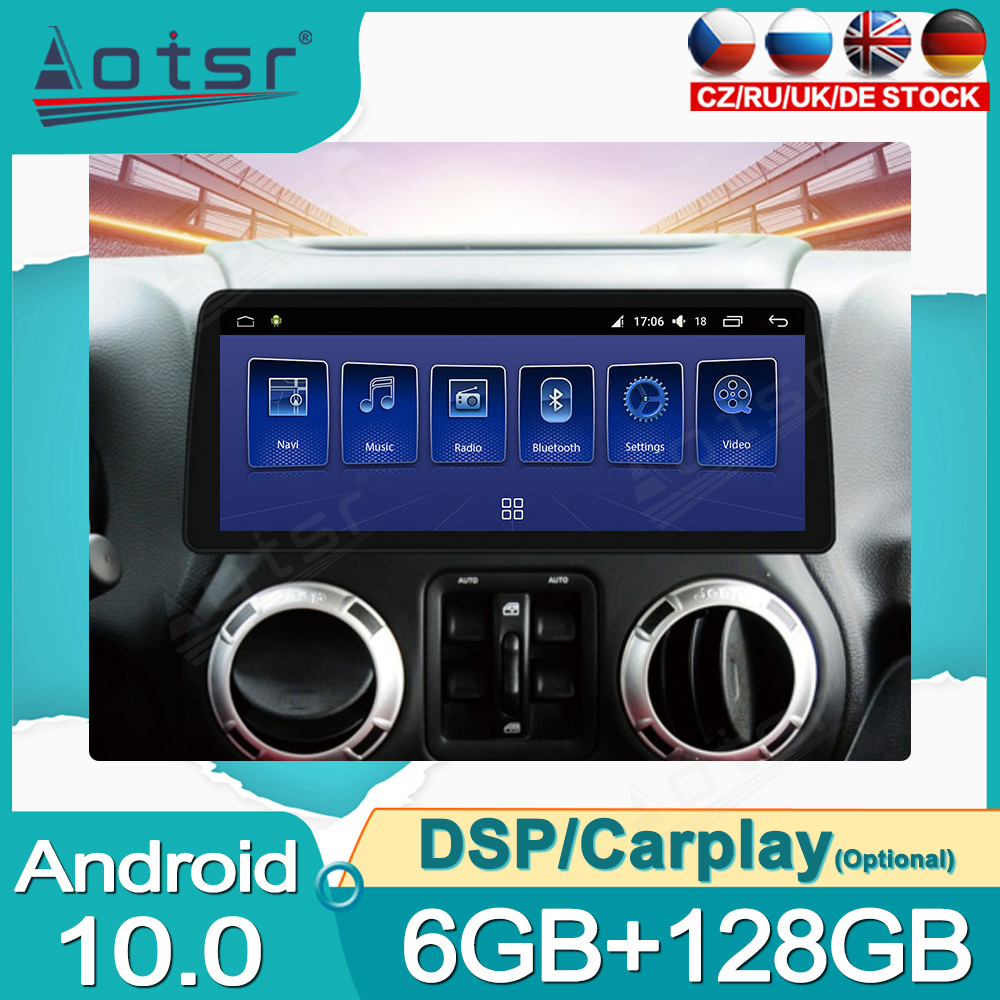 Android 10.0 multimedia player with GPS navigation stereo main unit DSP  6GB + 128GB suitable for Jeep Wrangler 11-17-Aotsr official website