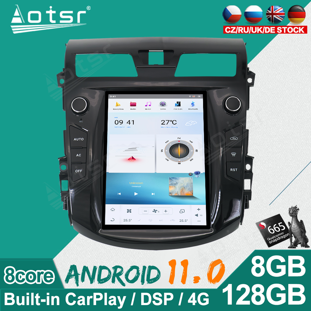 128G Android 11.0 multimedia player with GPS navigation stereo main unit DSP Carplay For Nissan Teana Altima 2013-2017