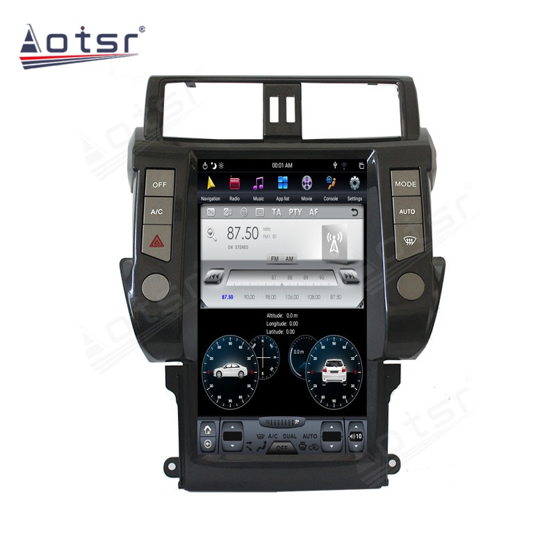 128GB For Toyota Land Cruiser Prado 150 2014 - 2017 Tesla Big Screen Android Car Radio Multimedia DVD Player GPS Navigation Unit-Aotsr official website