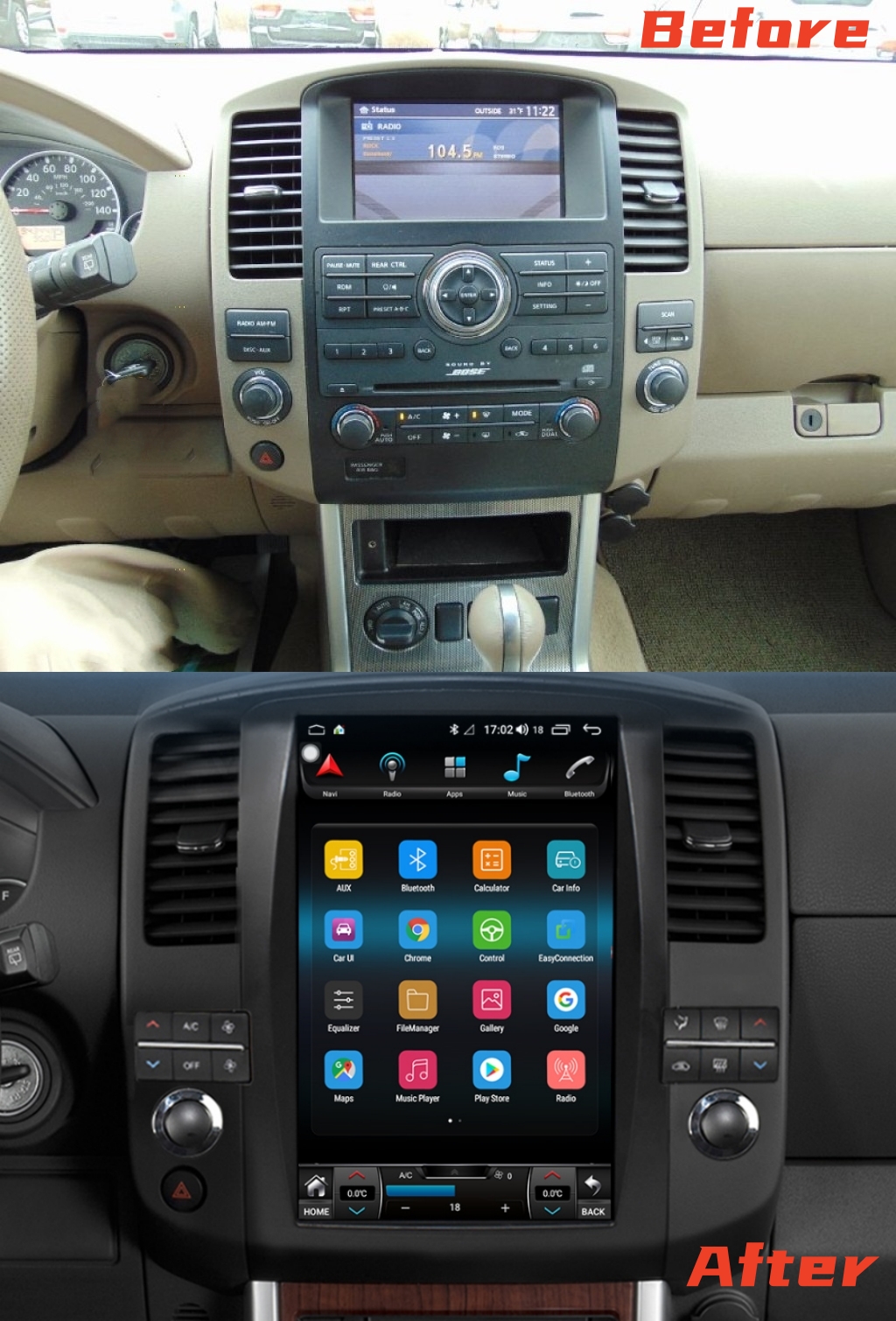 8 Core Tesla Style Android Car Radio For Nissan Navara Pathfinder 2008
