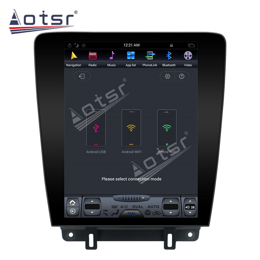 For Ford Mustang 2010-2014 Car Radio 128GB Tesla Vertical Screen Android 9.0 Multimedia Autoradio Video Player GPS Navigation BT-Aotsr official website