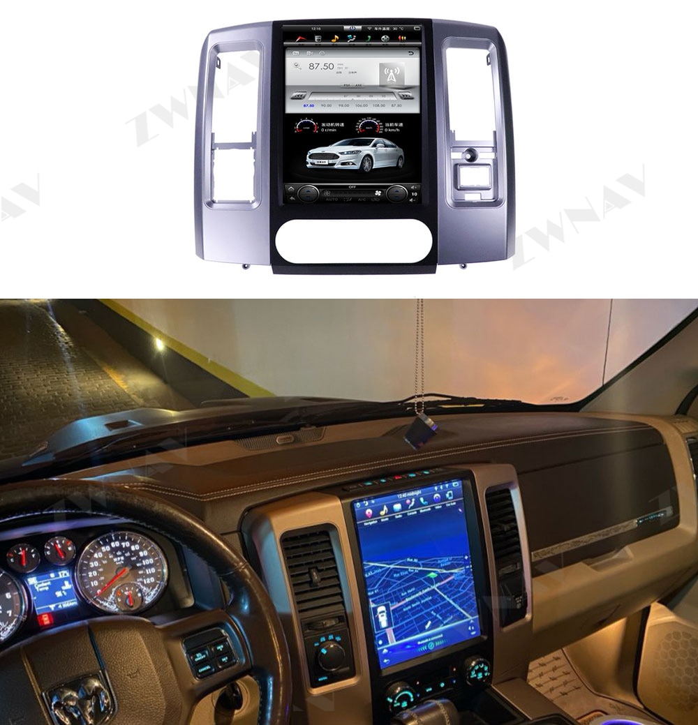 Tesla Style For Dodge RAM 1500 2500 2008 2009 2010 2011 2012 2013 2014 2015 2016 2017 2018 2019 Android GPS Audio Radio Receiver