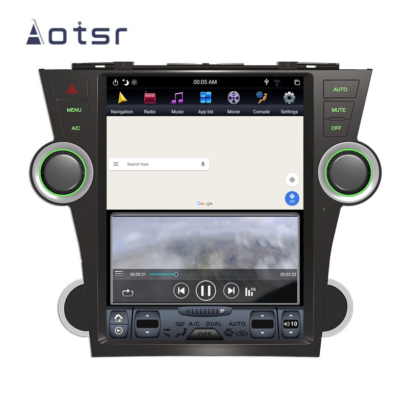 For Toyota Highlander 2007 - 2013 Car Radio Multimedia DVD Video Player Tesla Vertical Screen GPS Navigator Android Audio Stereo-Aotsr official website