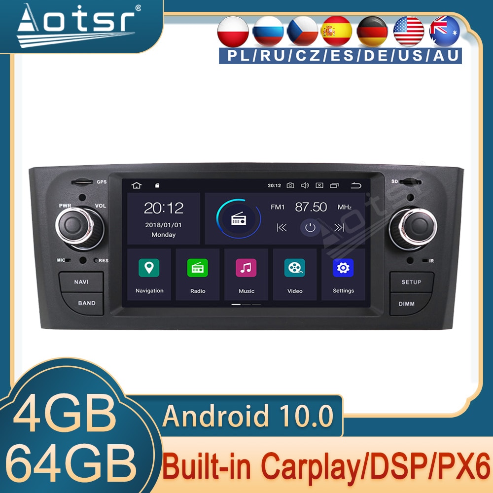 For Fiat Grande Punto 2006 Radio For Fiat Linea Android  Multimedia 2007 2008 - 2012 GPS Navigator Auto Stereo Head Unit Screen-Aotsr official website