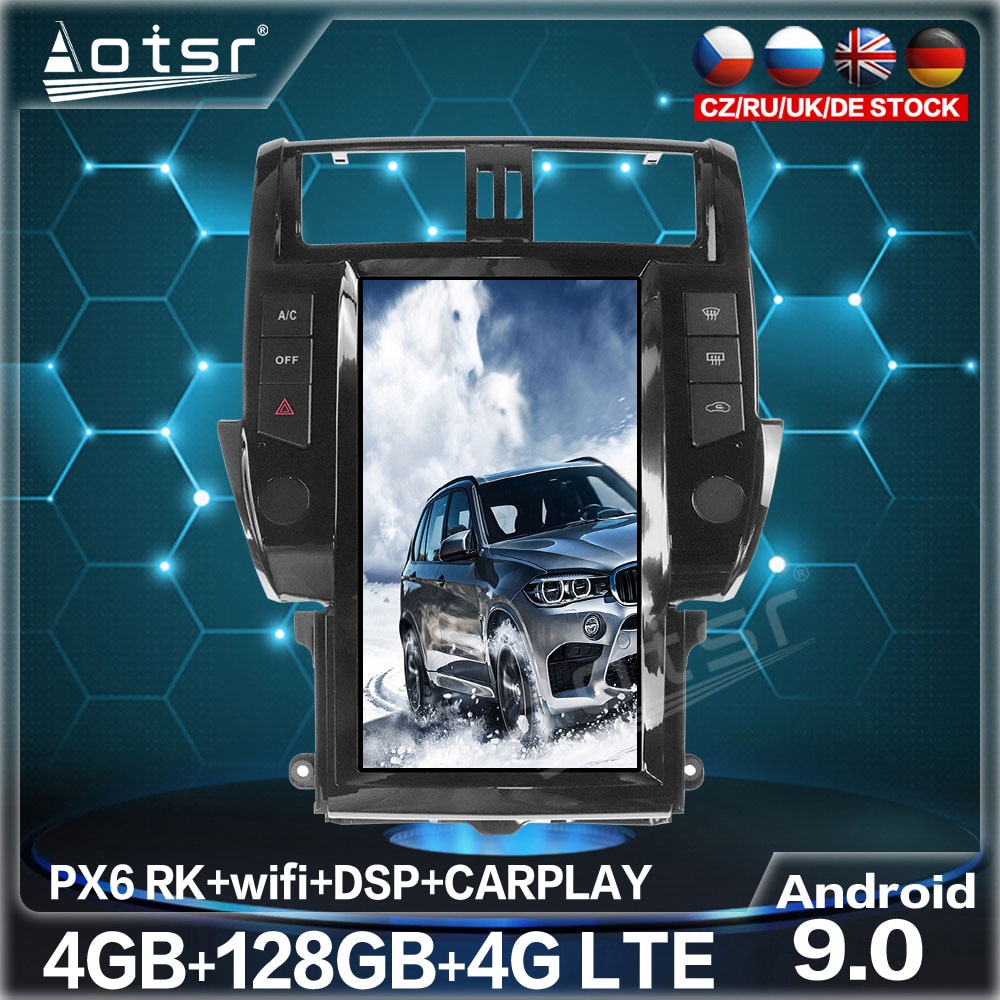 128GB For Toyota Land Cruiser Prado 150 2010-2017 Tesla Big Screen Android 9 Car Radio Multimedia DVD Player GPS Navigation Unit-Aotsr official website