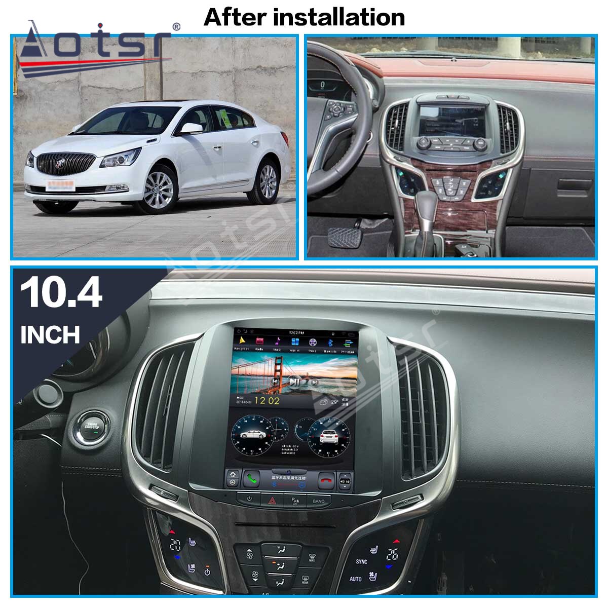 For Buick lacrosse 2015+ Vertical Screen Android 9.0 64G PX6 Car Audio Car GPS Navigation Head Unit Multimedia Player Auto Radio-Aotsr official website