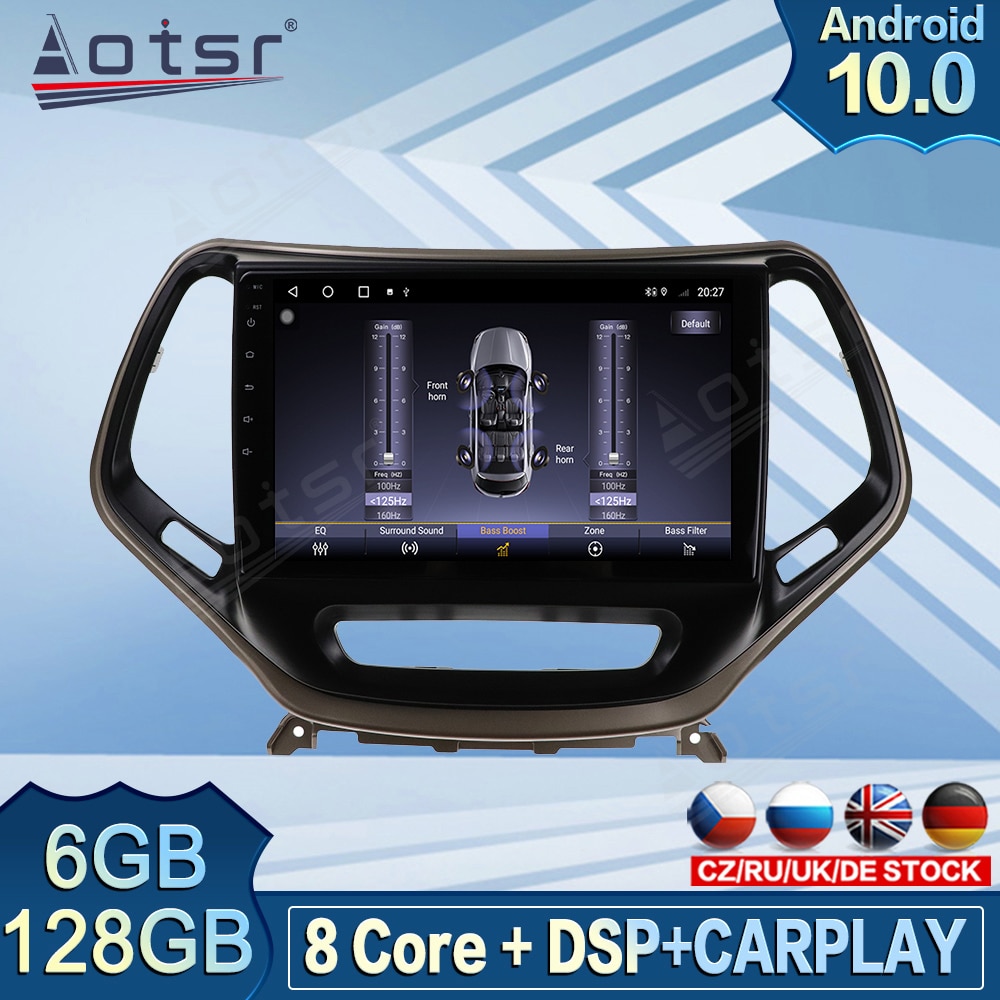 128G Touch Screen For Jeep Cherokee 2015 - 2019 Android 10 Car GPS Navigation Multimedia Recorder DVD Video Player Carplay Unit-Aotsr official website
