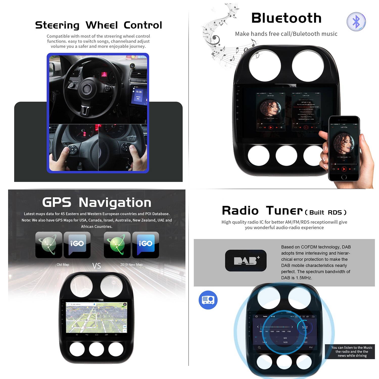 128G Android Radio For Jeep Compass 2010 - 2016 Car GPS Navigation Multimedia Screen Carplay Head Unit Recorder DVD Video Player-Aotsr official website