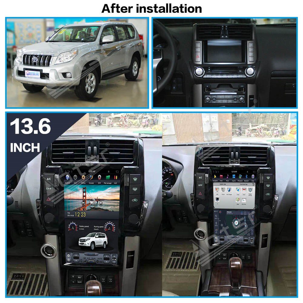 128GB For Toyota Land Cruiser Prado 150 2010-2017 Tesla Big Screen Android 9 Car Radio Multimedia DVD Player GPS Navigation Unit-Aotsr official website