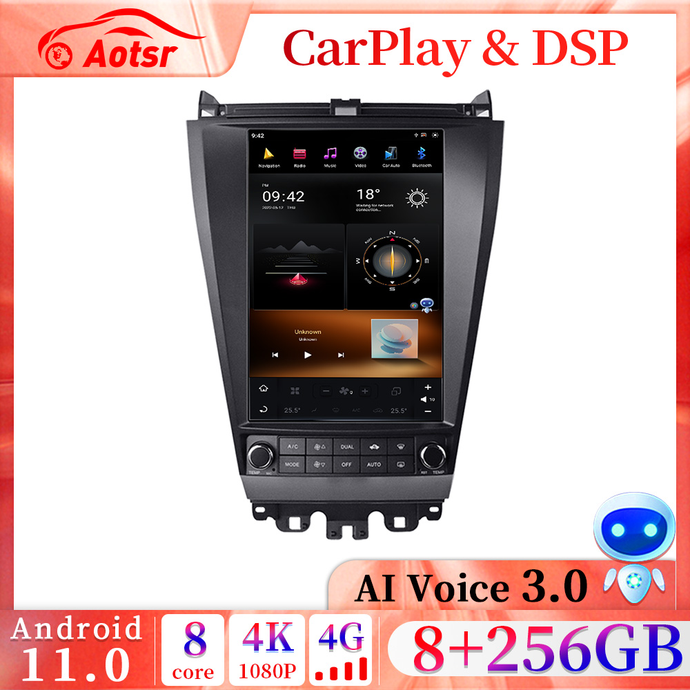 2 din 12.1" Android 11.0 Qualcomm Snapdragon 665 Car Radio For Honda Accord 2002-2007 GPS Navigation Multimedia Player Head Unit-Aotsr official website