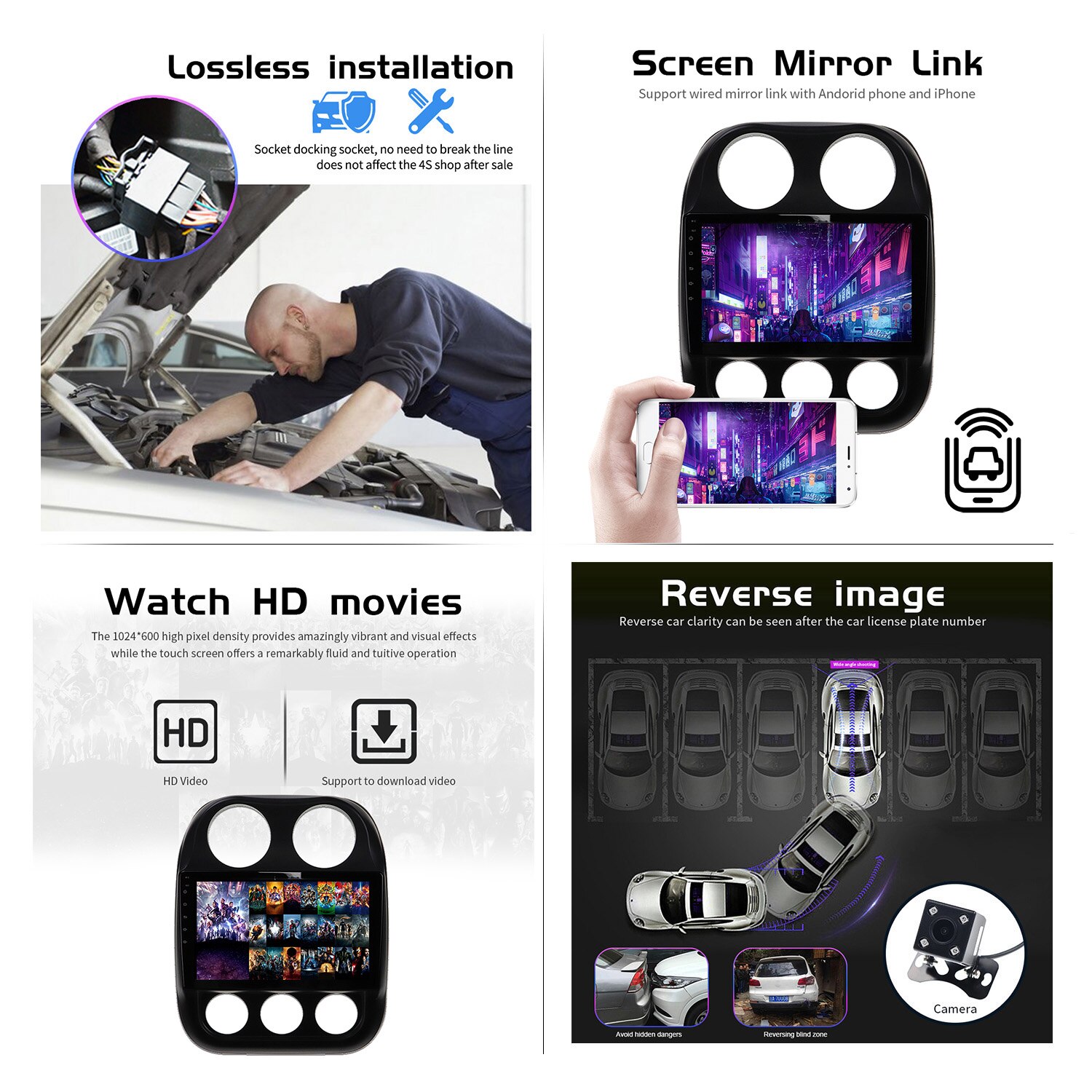 128G Android Radio For Jeep Compass 2010 - 2016 Car GPS Navigation Multimedia Screen Carplay Head Unit Recorder DVD Video Player-Aotsr official website