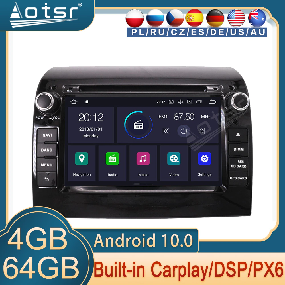 Multimedia For Fiat Ducato Android Radio 2006 2007 2008 - 2019 Screen GPS Navigation Auto Stereo Head Unit Cassette Recorder HD-Aotsr official website