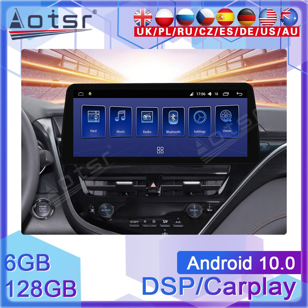 Android 10 Car Multimedia Player Bluetooth 5.0 GPS Navigation Radio Tape Recorder For Toyota Camry 2021 Head Unit Autoradio
