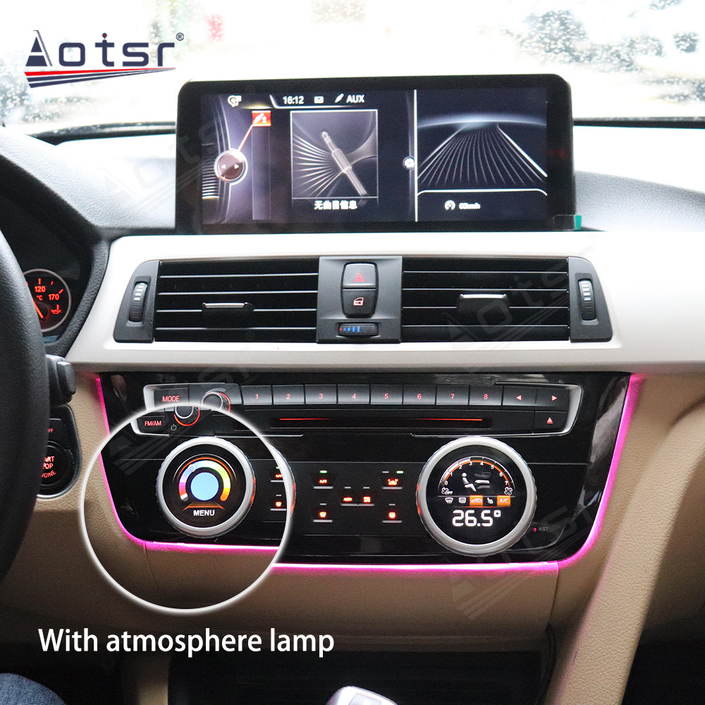 AC Panel Air Conditioner Climate Control For BMW 3 Series 2013-2019 Knob Setting Touch Board Screen Head Unit 32-color Ambient Light