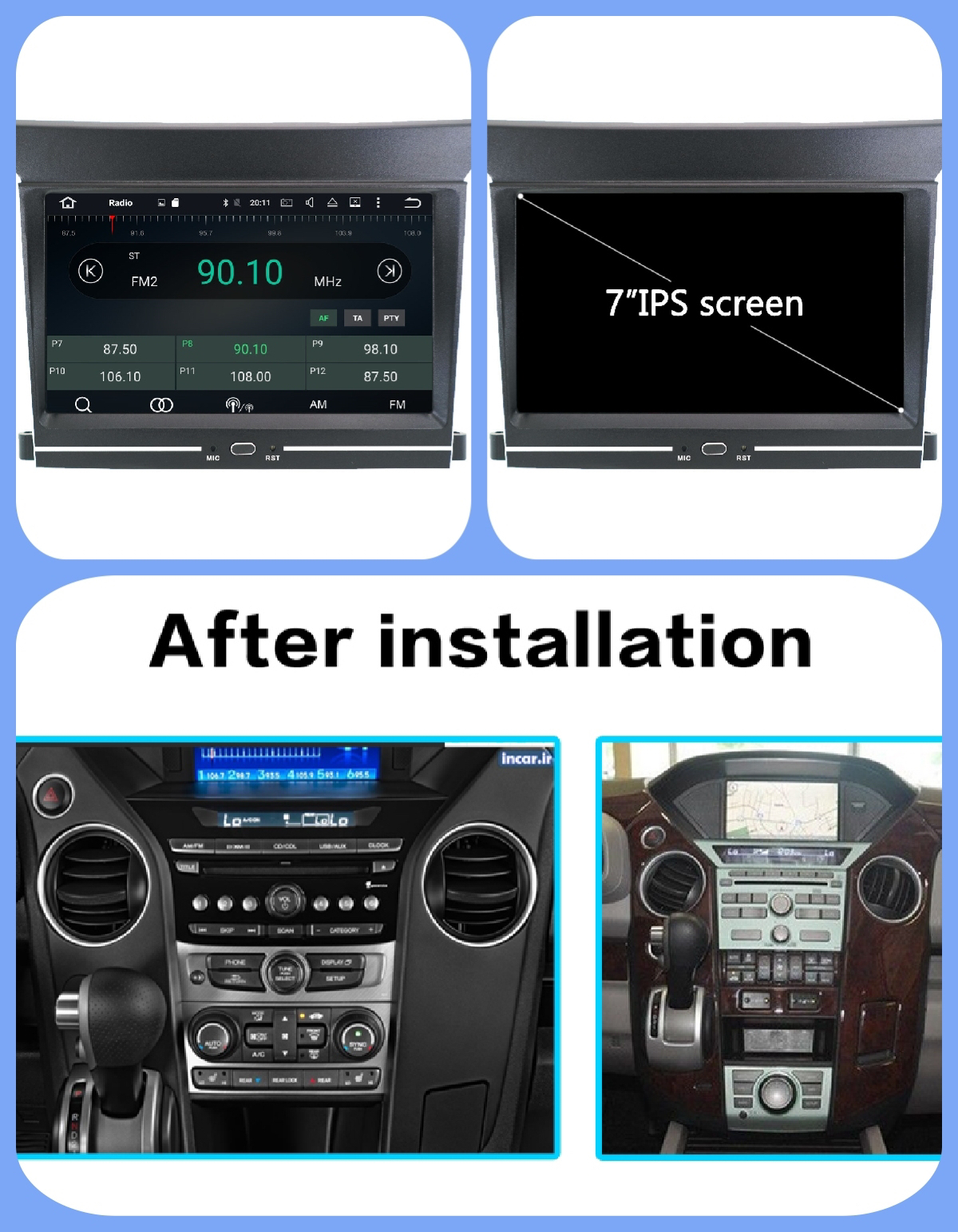 ANDROID 11 6+128GB CAR GPS NAVI AUTO STEREO FOR HONDA PILOT 2009-2015 RADIO TAPE RECORDER HEAD UNIT CAR MULTIMEDIA PLAYER