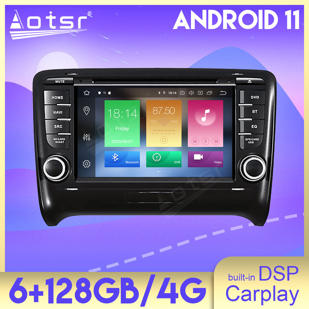 Android 11.0 Multimedia Player with GPS navigation suitable for Audi stereo main unit DSP Carplay suitable for Audi TT 2006-2012