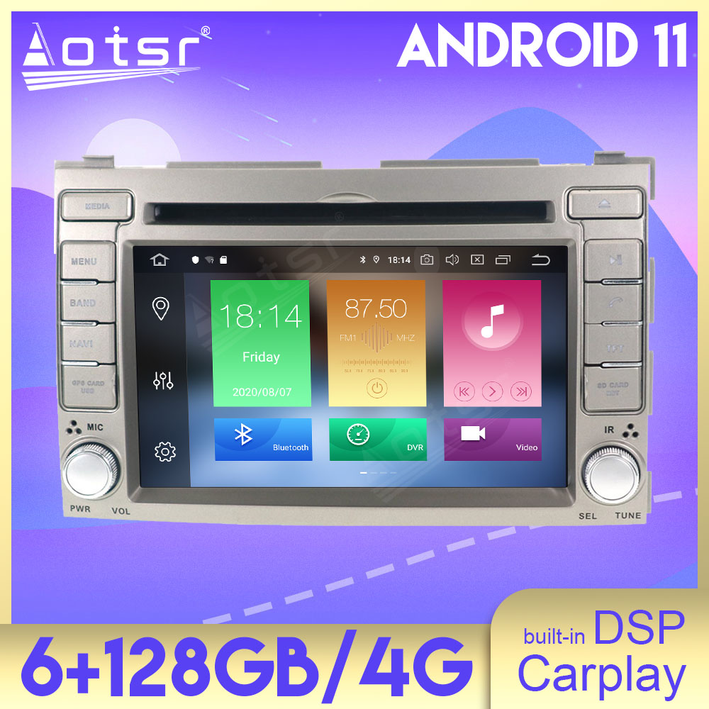 6+128GB Android 11 Auto Stereo For HYUNDAI I20 2008 - 2013 Audio Car Radio DVD Multimedia Player GPS Navigation Head Unit