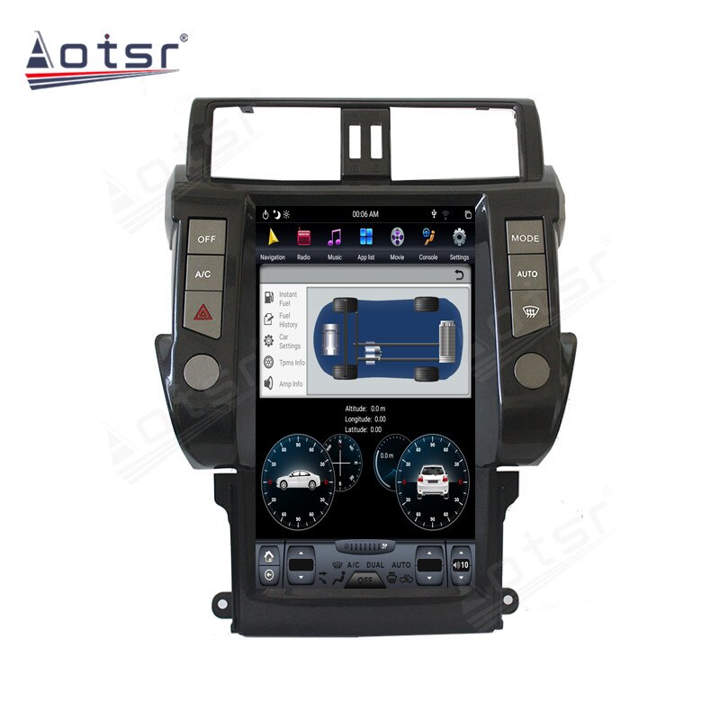 128GB For Toyota Land Cruiser Prado 150 2014 - 2017 Tesla Big Screen Android Car Radio Multimedia DVD Player GPS Navigation Unit-Aotsr official website