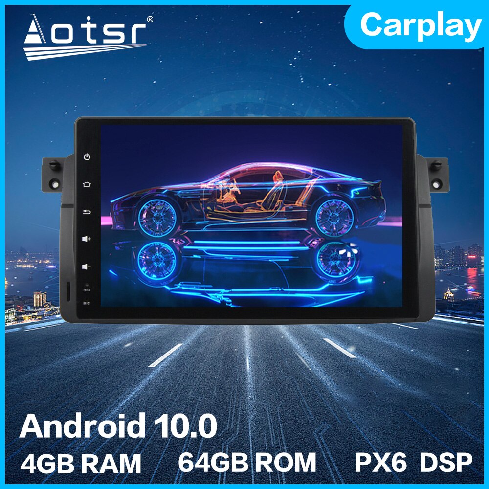 Android Multimedia Player Newest PX6 4+64GB Car Radio Player GPS Navigation Touch Screen For BMW E46 1998 - 2005 M3 1998 - 2005-Aotsr official website