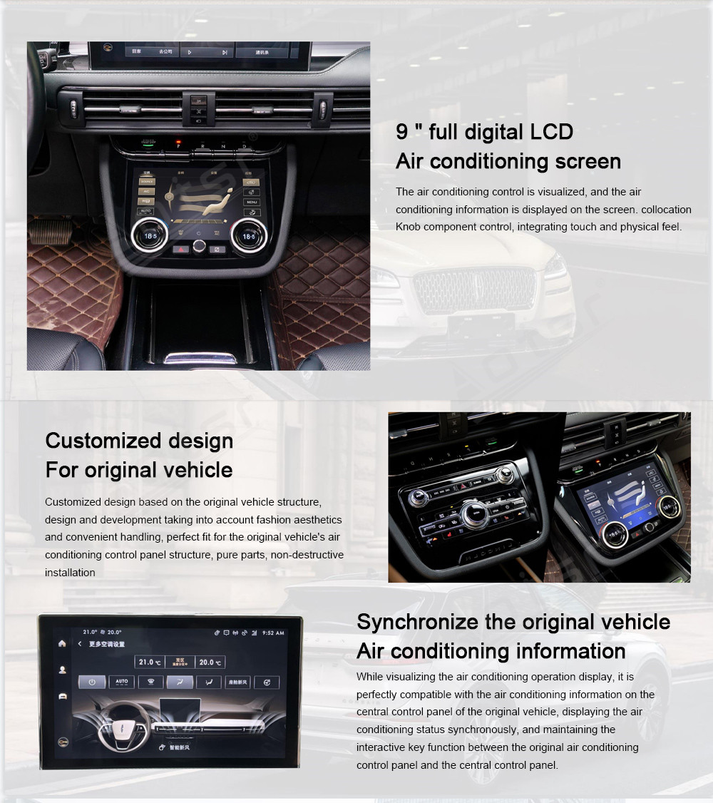 A/C Panel Air Conditioner Climate Control For Lincoln Corsair 2020-2022 Touch LCD Screen unit