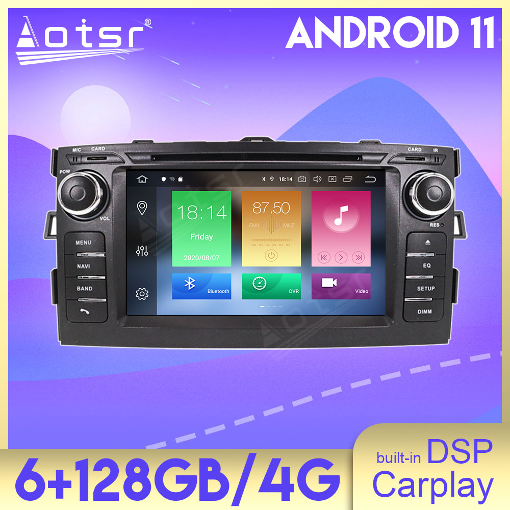 6+128GB Android Auto DSP Carplay For Toyota Auris 2006 2007 2008 2009 2010 2011 2012 Multimedia Car Radio Player GPS Navigation Stereo Head Unit-Aotsr official website