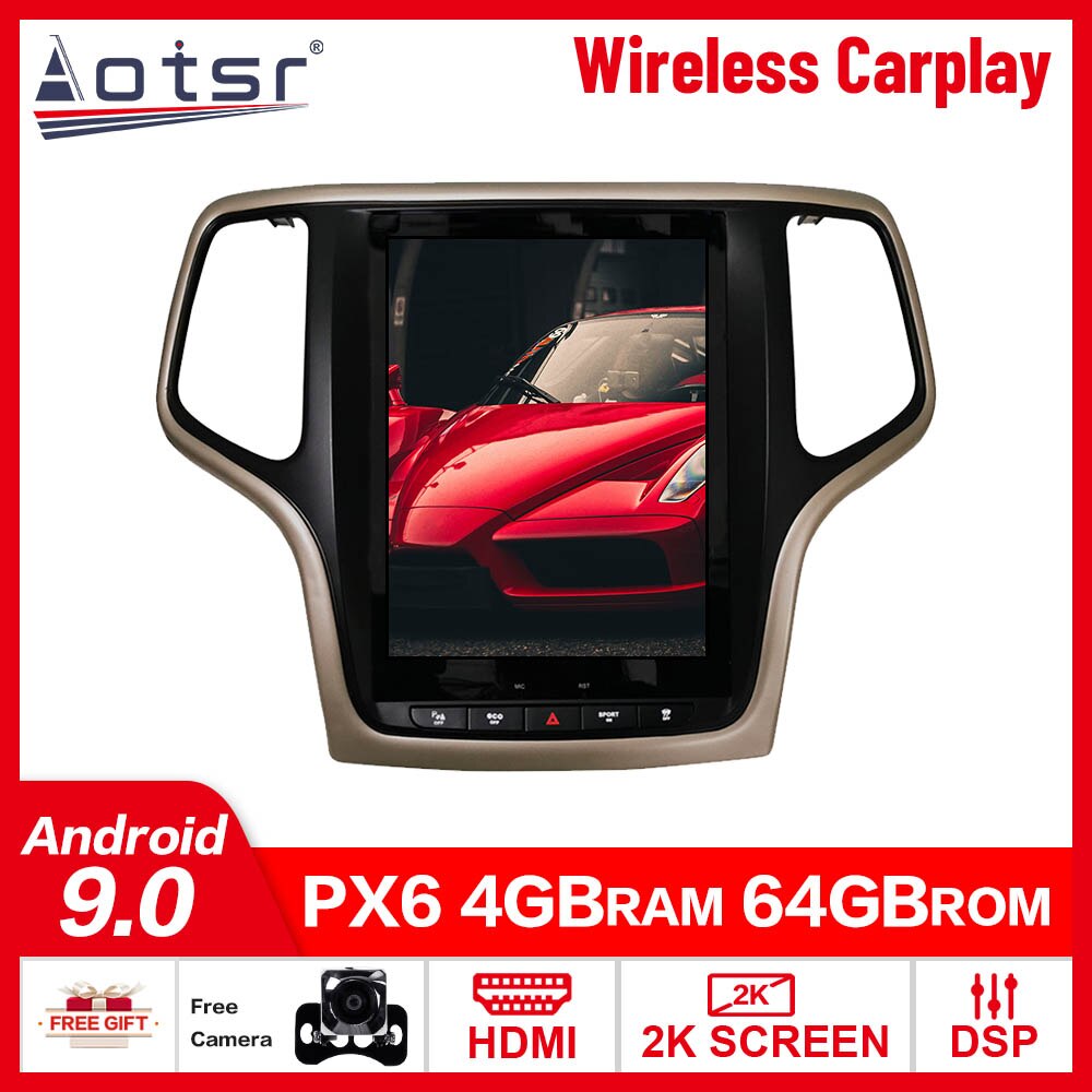Tesla Style Android 9.0 Touch screen Car Multimedia Player For jeep Grand Cherokee 2014-2018 Audio Radio stereo 2 din head unit-Aotsr official website