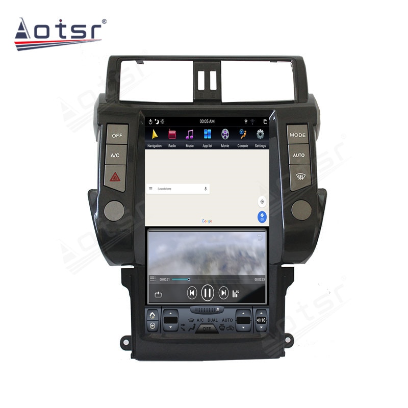 128GB For Toyota Land Cruiser Prado 150 2010-2017 Tesla Big Screen Android 9 Car Radio Multimedia DVD Player GPS Navigation Unit-Aotsr official website
