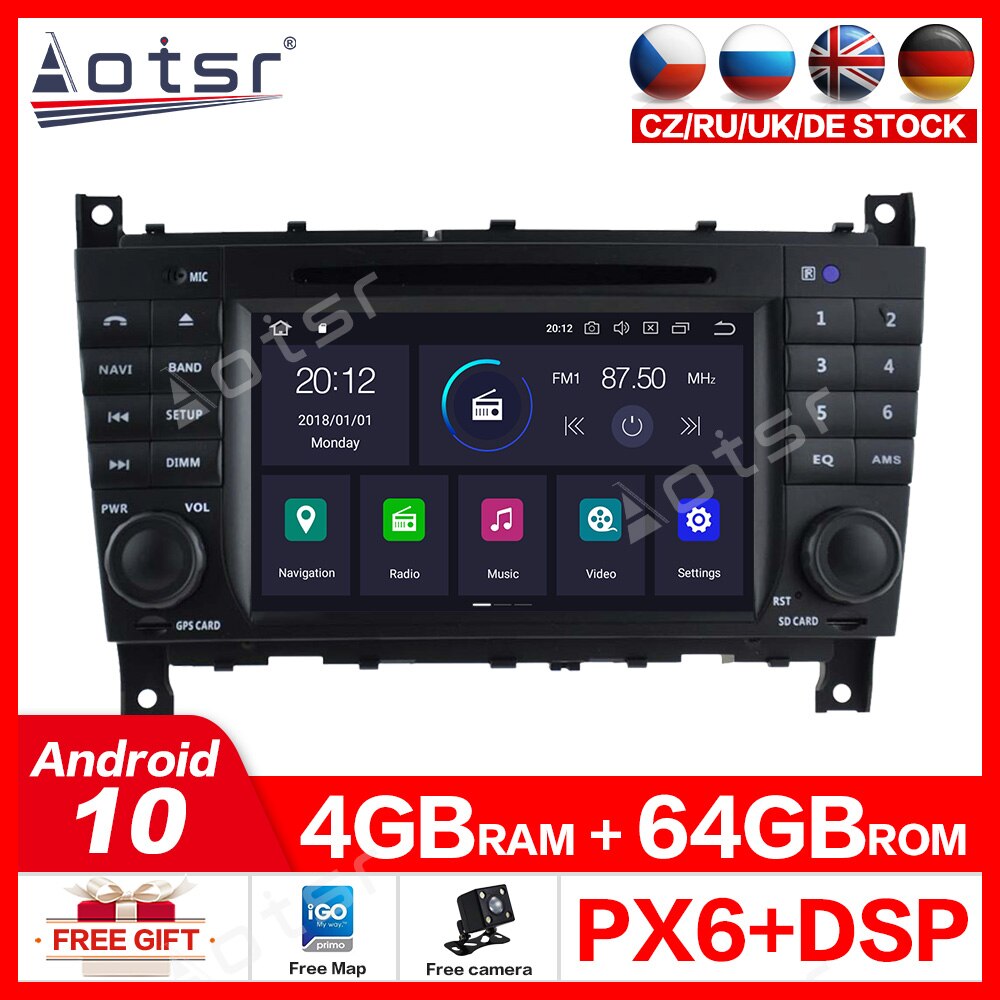 7 Inch Android  10.0 PX6  DVD  player tape video radio Car GPS For Mercedes Benz W203 W208 W209 W210 W463 W163 W168 Navigation