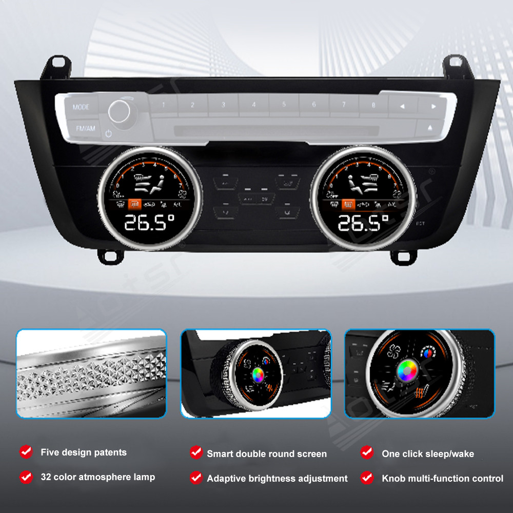 AC Panel Air Conditioner Climate Control For BMW 3 Series 2013-2019 Knob Setting Touch Board Screen Head Unit 32-color Ambient Light