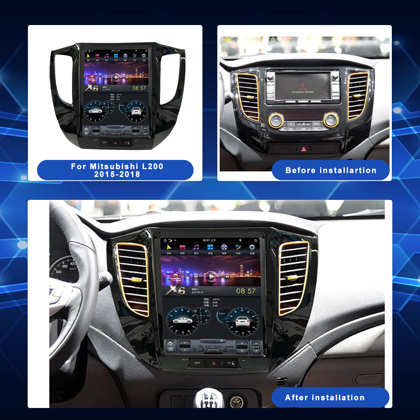 Android Car Radio For Mitsubishi L200 2007-2018 Car Multimedia Player GPS Navigation Tesla Screen Video Player Head Unit-Aotsr official website