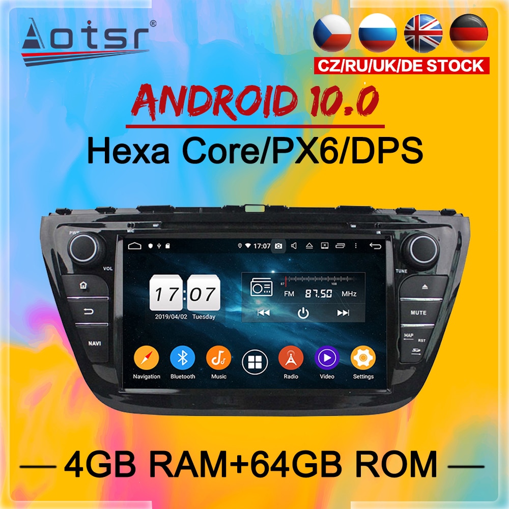 2 Din IPS Screen Android 10 DSP Car Multimedia Player For Suzuki SX4/S Cross 2014 - 2018 Navigation Audio Radio Stereo head unit