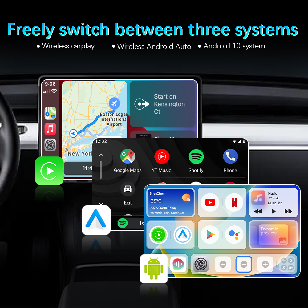 Wireless Carplay Mini AI Box Apple Carplay Android Auto 4G LTE GPS Youtube Netflix Play Head Unit