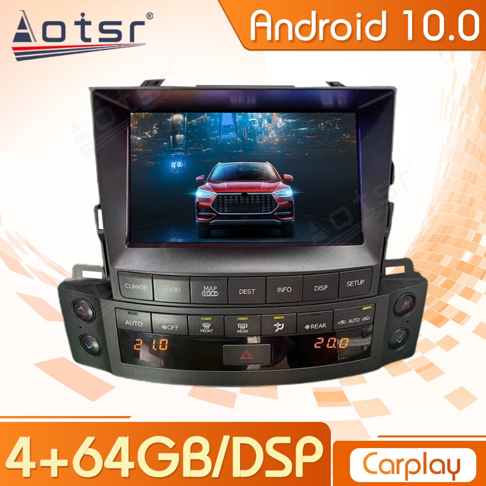 64G For Lexus LX570 2007 - 2015 Android 10 Car Multimedia Auto Audio Radio Player Stereo GPS Navigation Head Unit 1 Din Carplay