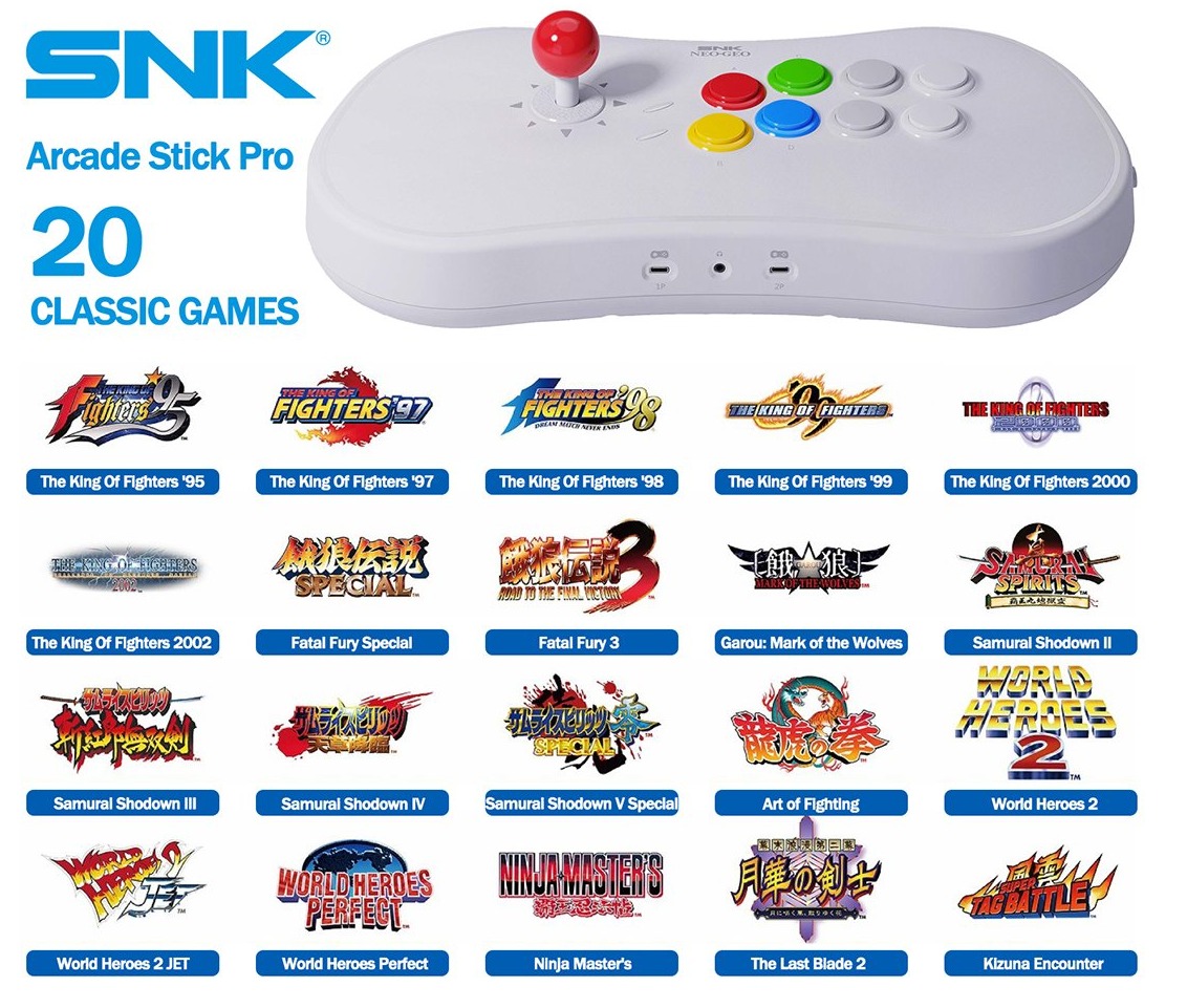 SNK NEOGEO Arcade Stick Pro Game Arcade Installed Game List