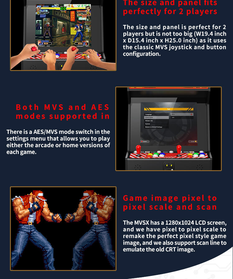 SNK NEOGEO MVSX Home Arcade Game Machine Features 02
