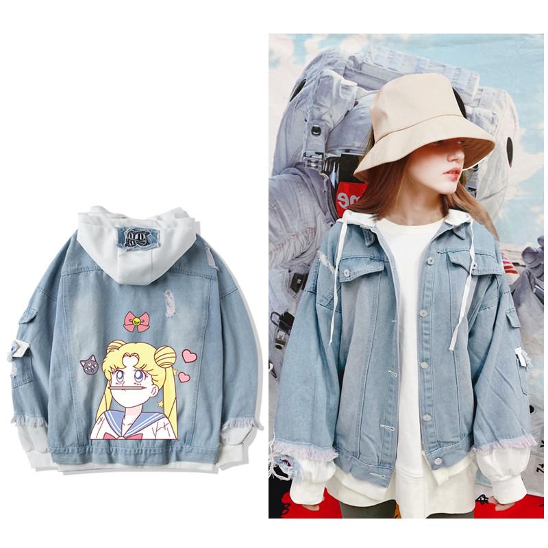 sailor moon denim jacket