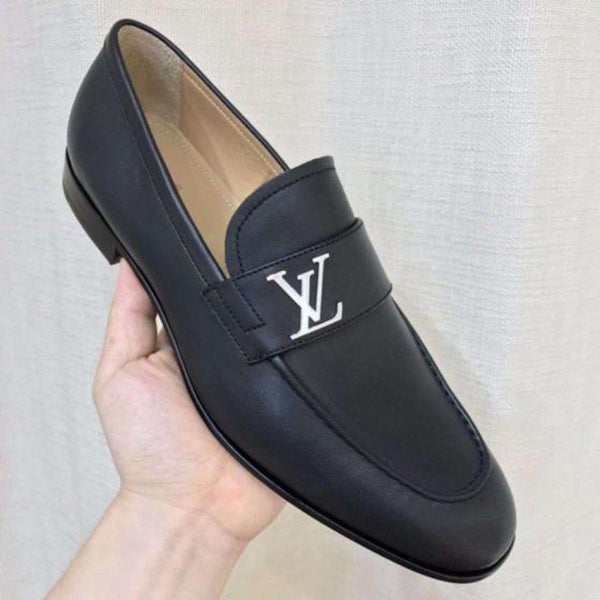Luxury Black Letter Slip On Loafers